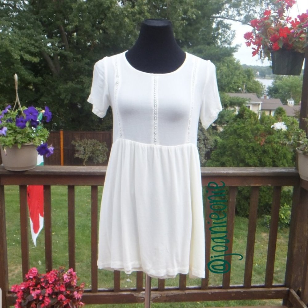 Dress Mini Cottagecore Eyelet Cream Sz M - Picture 7 of 7